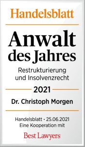Handelsblatt Anwalt des Jahres 2021 – Dr. Christoph Morgen