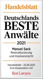 Handelsblatt Deutschlands Beste Anwälte 2021 – Manuel Sack